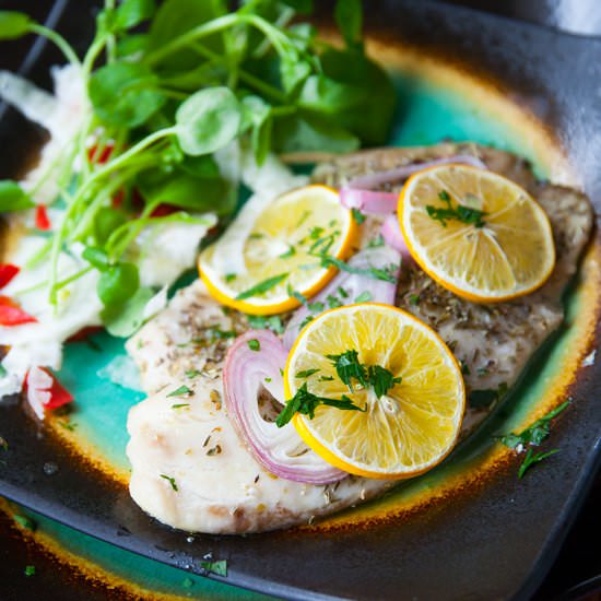 Herb Crusted Tilapia - Recipe photo by the pescetarian and the pig