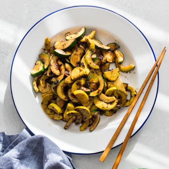 Zucchini Stir Fry w/ Black Bean - Recipe photo by omnivorescookbook