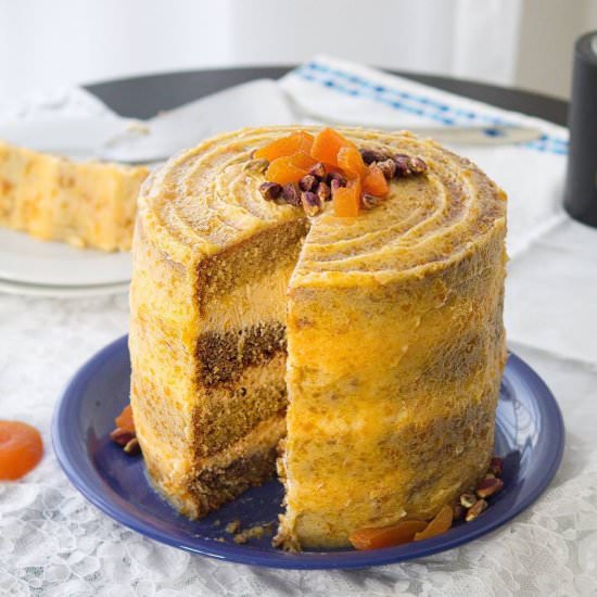 Pistachio Cake with Dried Apricots - Recipe photo by daniscookings