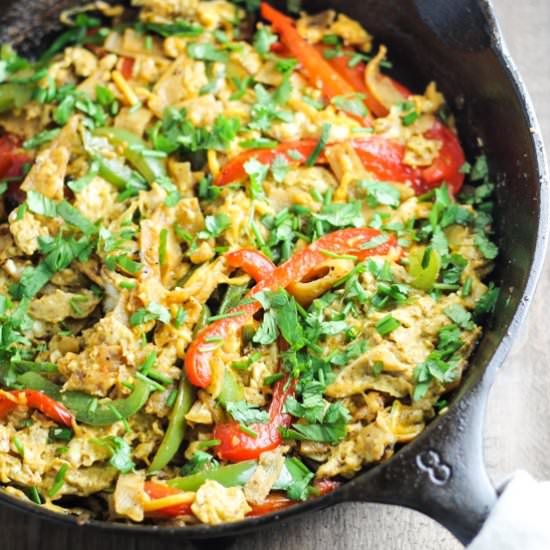 Low Fodmap Fajita Migas - Recipe photo by funwithoutfodmaps