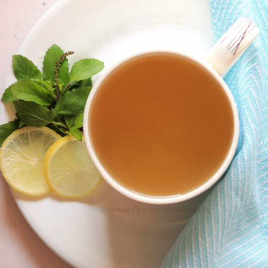 Ginger-Holy Basil Tisane - Recipe photo by firsttimercook