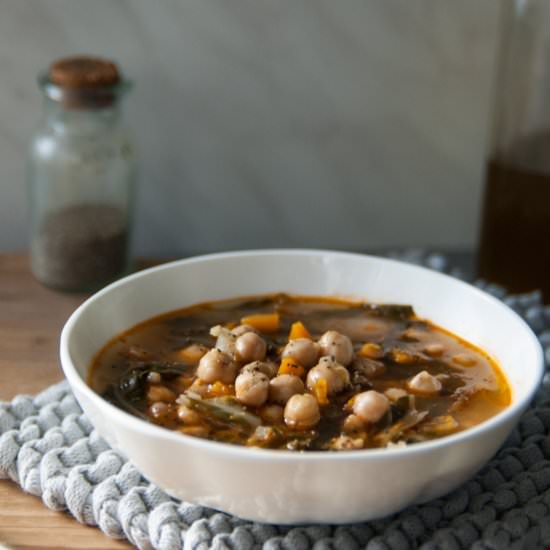 Chickpeas and Chard Soup - Recipe photo by asmallkitcheningenoa