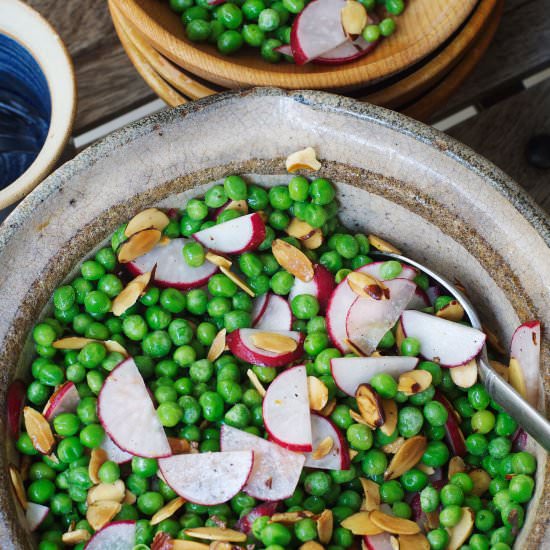 Sweet Pea, Almond, & Radish Salad - Recipe photo by Eat Simple Food