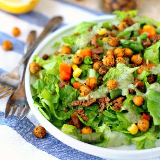 Mixed Veggie Chickpea Salad - Recipe photo by kimscravings