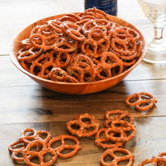 Spicy Pretzels with a Kick - Recipe photo by PearTreeKitchen