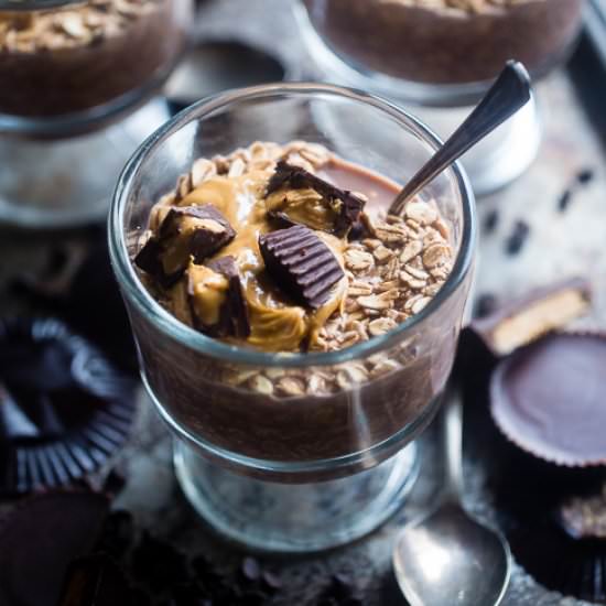 Chocolate Peanut Overnight Oats - Recipe photo by foodfaithfitness