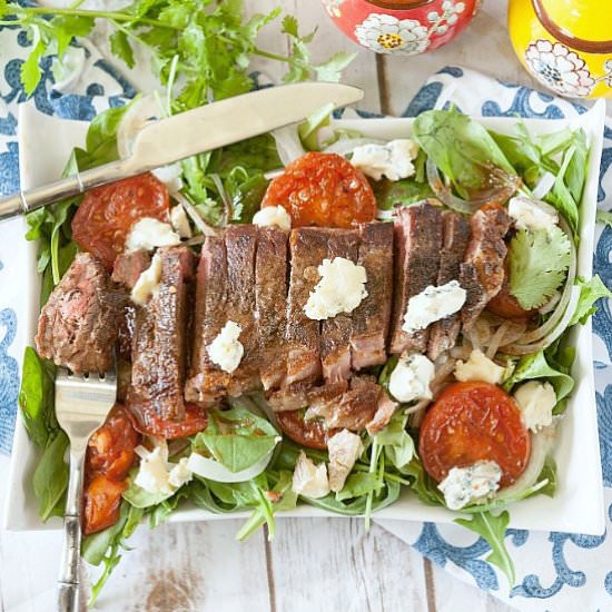 Warm Steak Salad Tomato Dressing - Recipe photo by Food Done Light