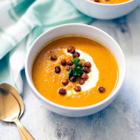 Simple Carrot Turmeric Soup - Recipe photo by balancedberry