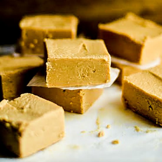 Two Ingredient Peanut Butter Fudge - Recipe photo by Midlife Healthy Living