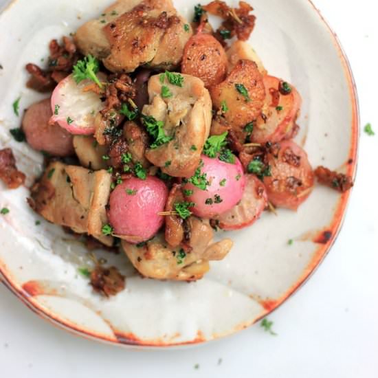 Grilled Chicken, Bacon & Radishes - Recipe photo by My PCOS Kitchen