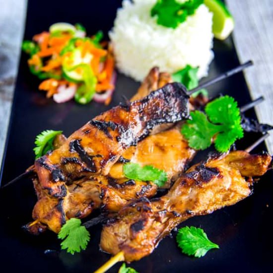 Grilled Filipino Chicken Skewers - Recipe photo by TheBBQBuddha