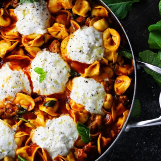 Tortellini Skillet Lasagna - Recipe photo by platingsandpairings