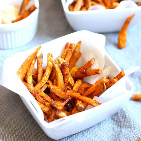 Spicy Baked Sweet Potato Fries - Recipe photo by suebeehomemaker