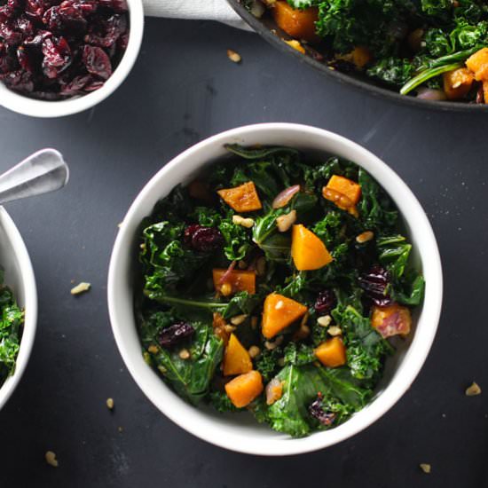 Butternut Squash & Kale Salad - Recipe photo by theculinarycompass