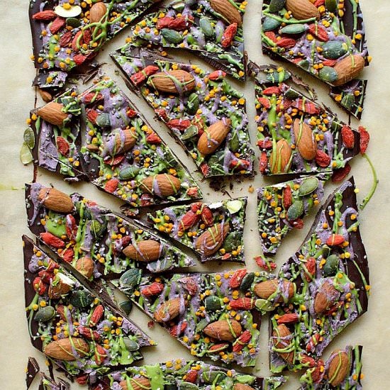 Superfood Chocolate Bark - Recipe photo by Domestic Gothess