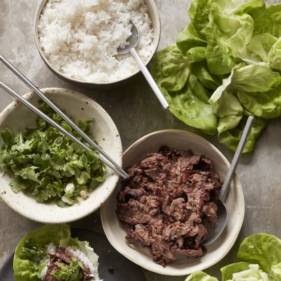 Beef Bulgogi Lettuce Wraps - Recipe photo by gdalkin