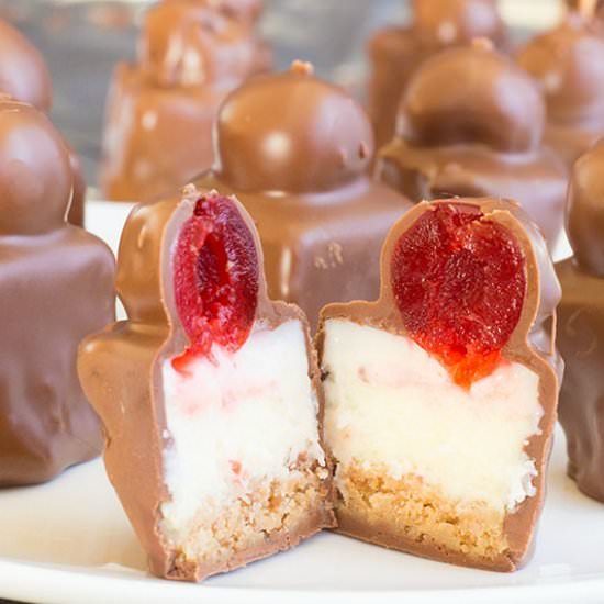 Chocolate Covered Cherry Cheesecake - Recipe photo by PearTreeKitchen