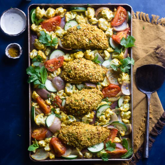 Sheet Pan Curry Cashew Chicken - Recipe photo by foodfaithfitness