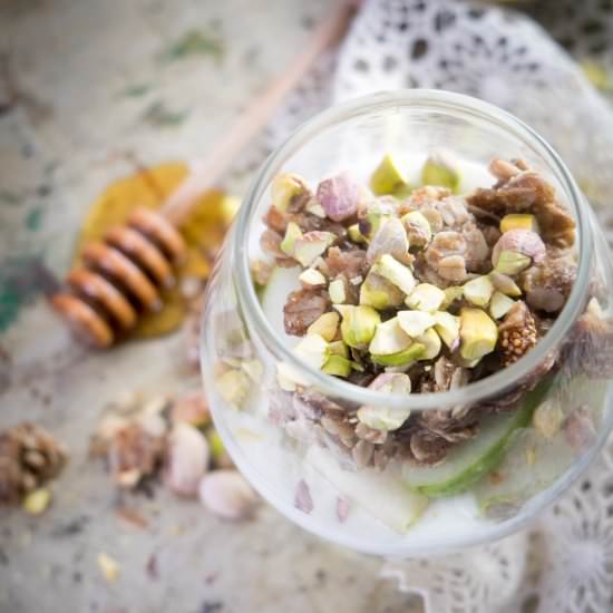 Pear Pistachio Parfaits - Recipe photo by A Sweet Little Life