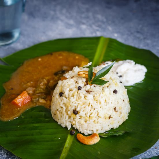 Ven Pongal - Recipe photo by Sandhya Hariharan