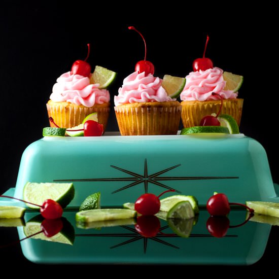 Cherry Limeade Cupcakes - Recipe photo by cookiesforengland