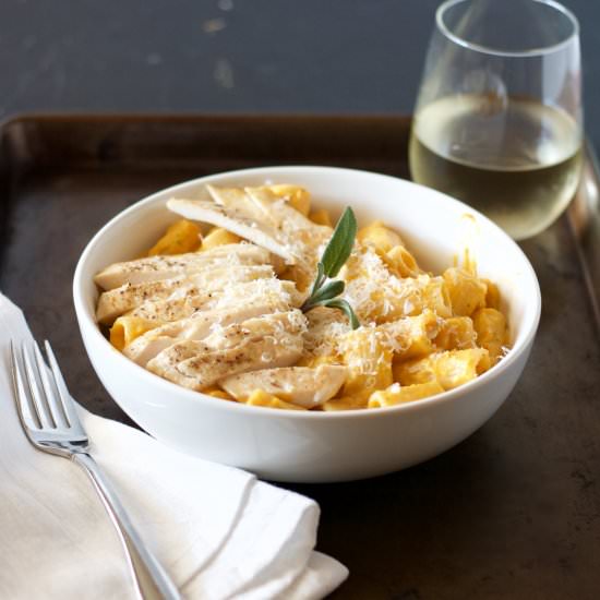 Creamy Butternut Squash Pasta - Recipe photo by Wineandawoodenspoon