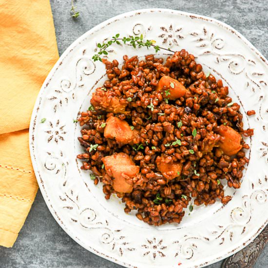 Farro Risotto with Winter Squash - Recipe photo by the food blog