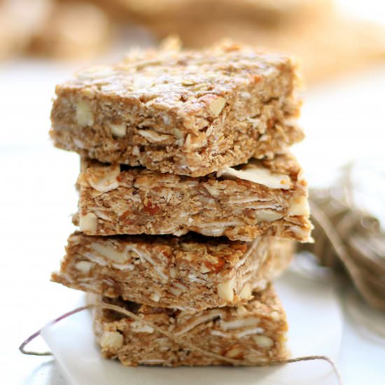 Chai Spiced Almond Granola Bars - Recipe photo by thymeandtoast