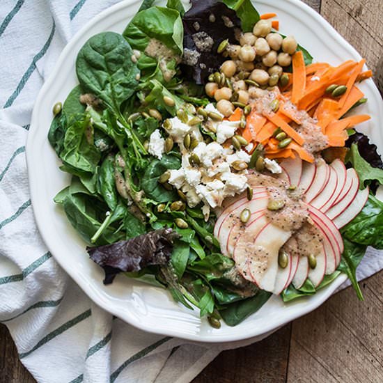 Goat Cheese Salad w/ Maple Dressing - Recipe photo by lemonsandbasil
