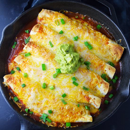 Skillet Chicken Enchiladas - Recipe photo by Kitchen Swagger