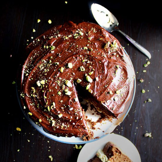 Chocolate Orange Pistachio Cake - Recipe photo by wyldflour
