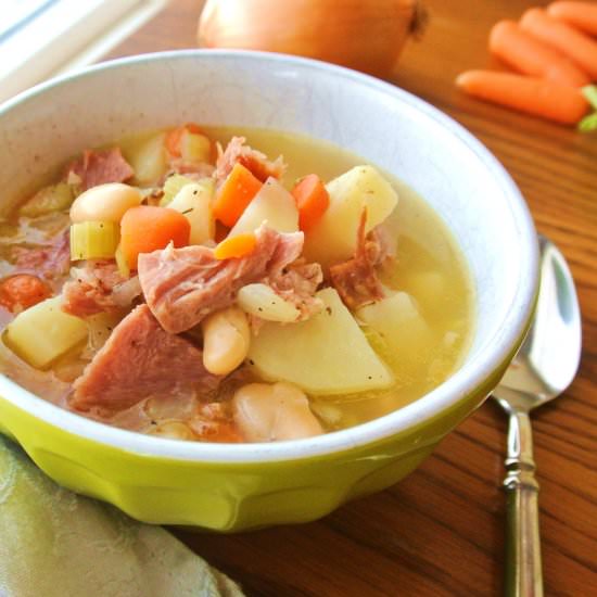 One Pot Ham, Potato and Bean Soup - Recipe photo by No Plate Like Home