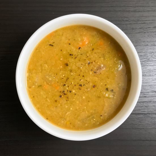 Vegan Split Pea Soup with Smoke - Recipe photo by alldayieatblog