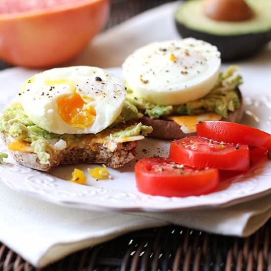 Poached Egg Avocado Muffins - Recipe photo by suebeehomemaker
