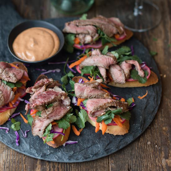 Cambodian-Inspired Steak Crostini - Recipe photo by superman cooks