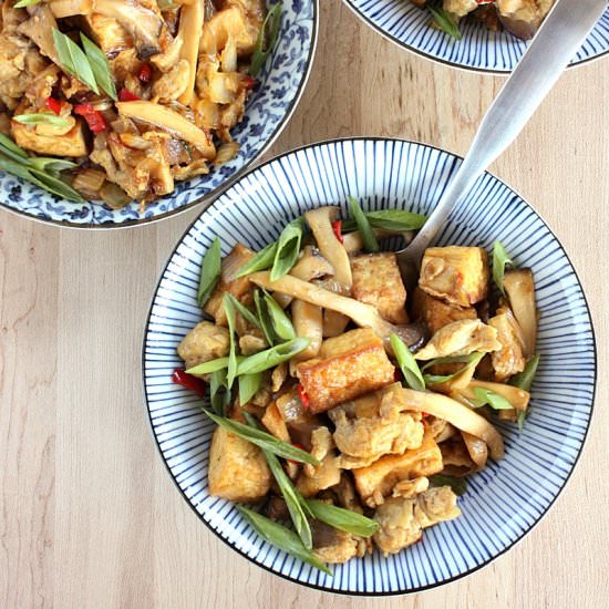 Tofu, Mushroom, and Egg Stir Fry - Recipe photo by dailycookingquest
