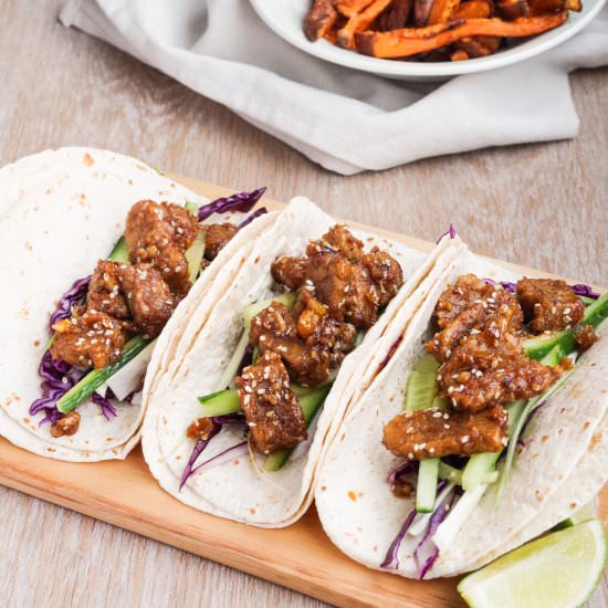 Orange Glazed Tempeh Tacos - Recipe photo by euphoricvegan