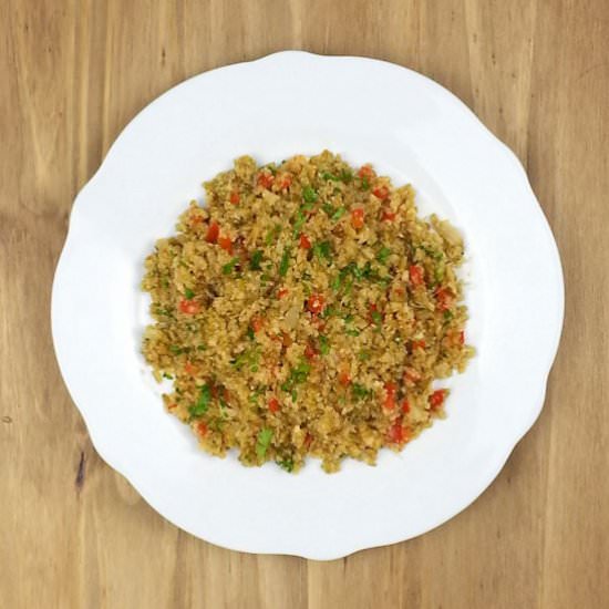 Freekeh with Cauliflower Rice - Recipe photo by agourmetfoodblog