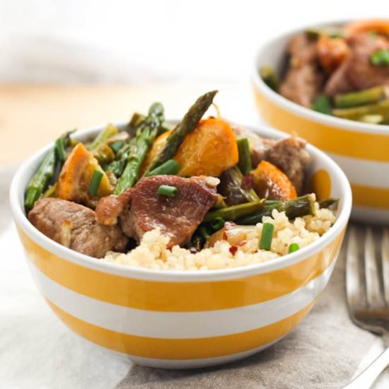 Garlic-Orange Pork Tenderloin Bowls - Recipe photo by Homemade Nutrition