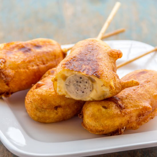 Cheesy Hot Dog on a Stick - Recipe photo by Priyanka DK