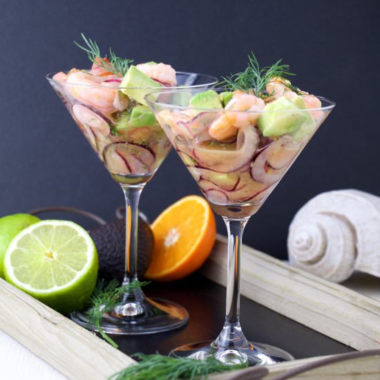 Express shrimp ceviche - Recipe photo by The FoodOlic