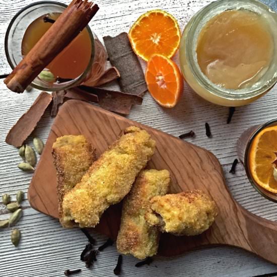 Mulled Cider and Honey Toast Cigars - Recipe photo by Gluts and Gluttony