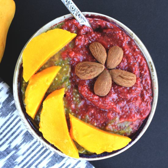 Strawberry Mango Chia Pudding - Recipe photo by spill the greens