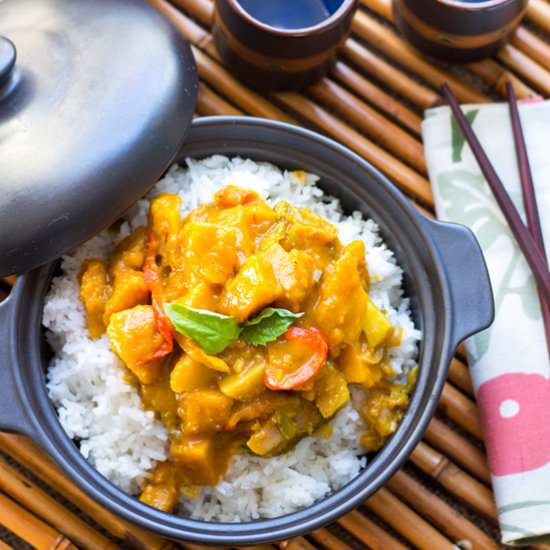 Steamed Rice with Red Curry Coconut - Recipe photo by sugarlovespices