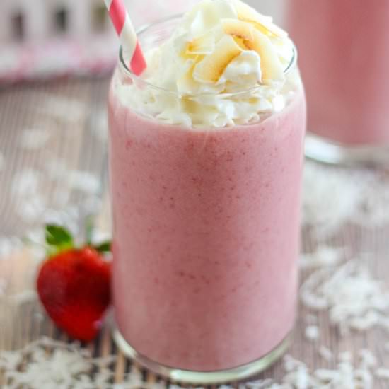 Skinny Strawberry and Coconut Frappe - Recipe photo by Purely Katie