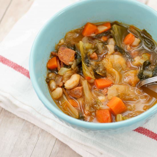 White Bean and Escarole Soup - Recipe photo by WhiteCoatPinkApron
