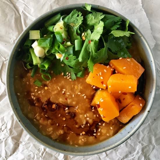 Butternut Squash Rice Porridge - Recipe photo by recordsintheden