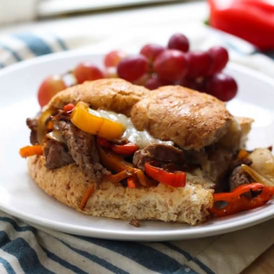 Quick Philly Cheesesteak Sandwiches - Recipe photo by Homemade Nutrition