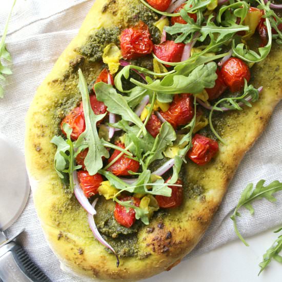 Mediterranean Flatbread - Recipe photo by This Savory Vegan