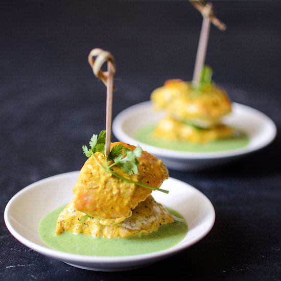 Salmon Kebabs with Green Chutney - Recipe photo by notacurry.com